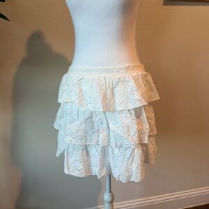 Elegant White Ruffled Skirt